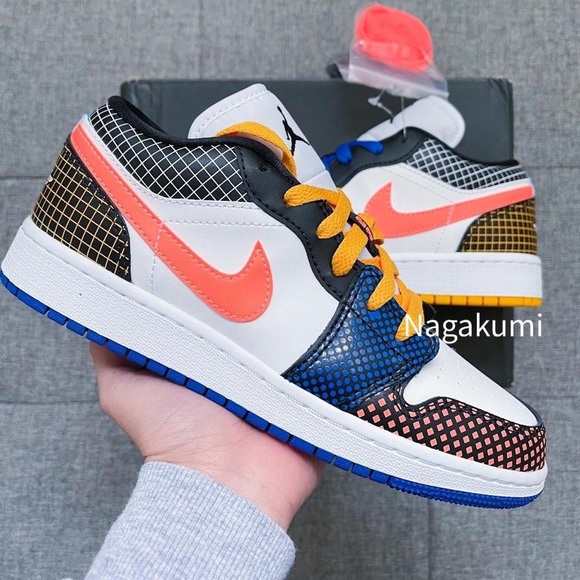 Jordan Shoes - 💙🧡 Nike air Jordan 1 Low multicolor shoes